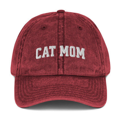 Cat Mom Embroidered Vintage Cap