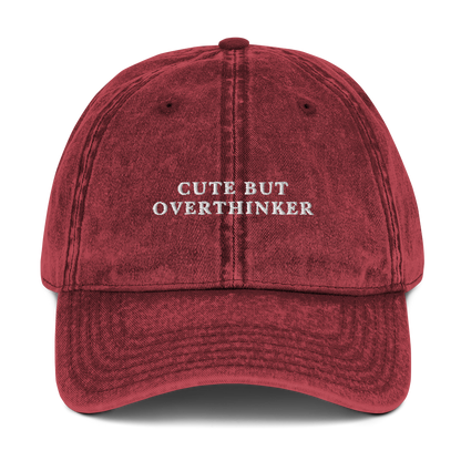 Cute But Overthinker Embroidered Vintage Cap