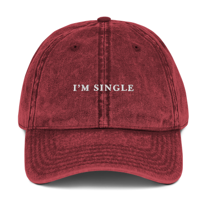 I'm Single Embroidered Vintage Cap