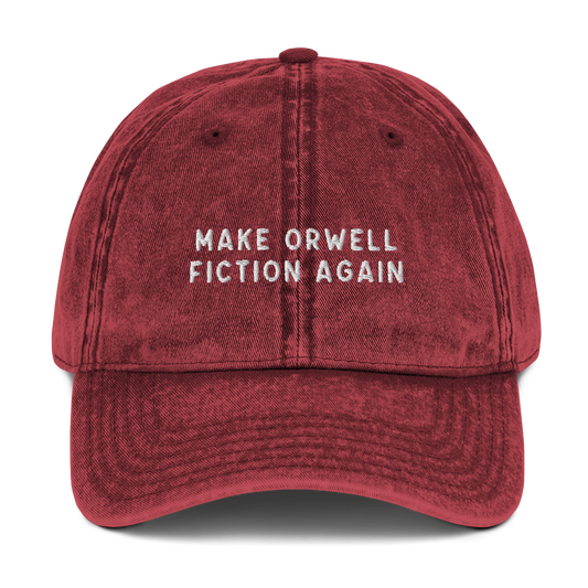 Make Orwell Fiction Again Embroidered Vintage Cap