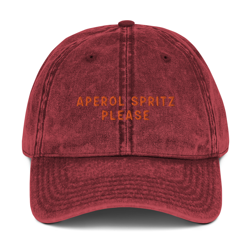 Aperol Spritz Please Embroidered Vintage Cap