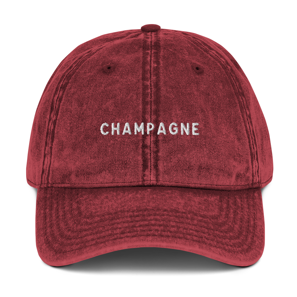 Champagne Embroidered Vintage Cap