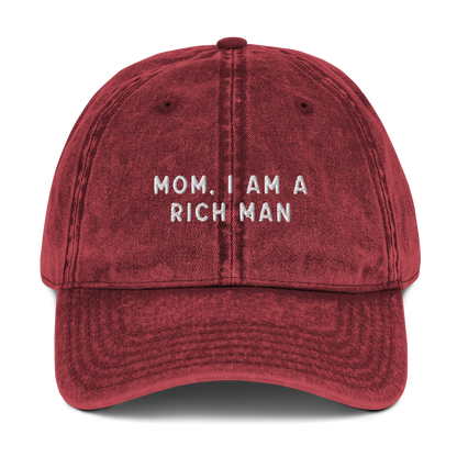 Mom, I am a Rich Man Embroidered Vintage Cap