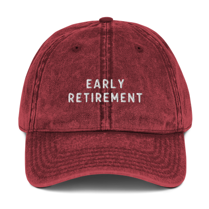 Early Retirement Embroidered Vintage Cap