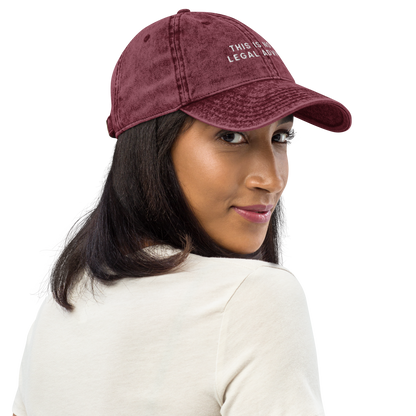 This Is Not Legal Advice Embroidered Vintage Cap