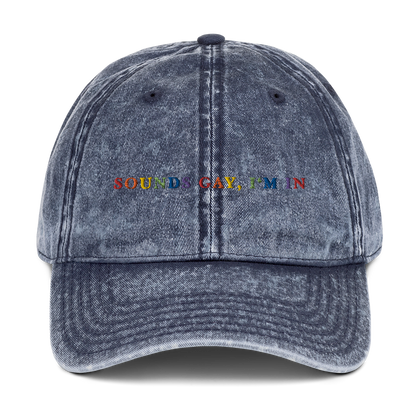 Sounds Gay I'm In Pride Embroidered Vintage Cap