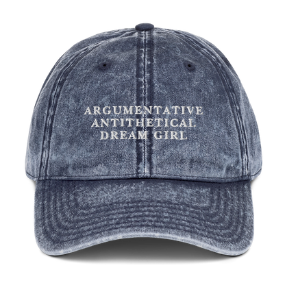 Argumentative, Antithetical Dream Girl Embroidered Vintage Cap