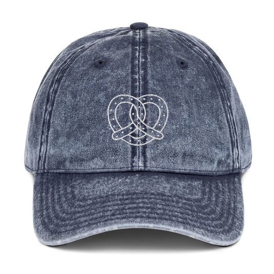 Pretzel Line Embroidered Vintage Cap