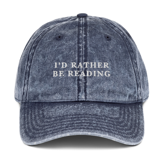 I'd Rather Be Reading Embroidered Vintage Cap