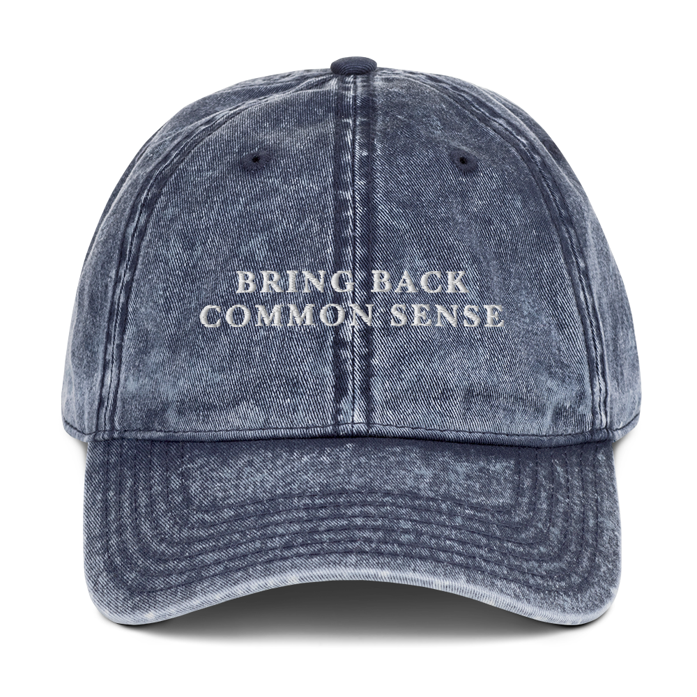 Bring Back Common Sense Embroidered Vintage Cap