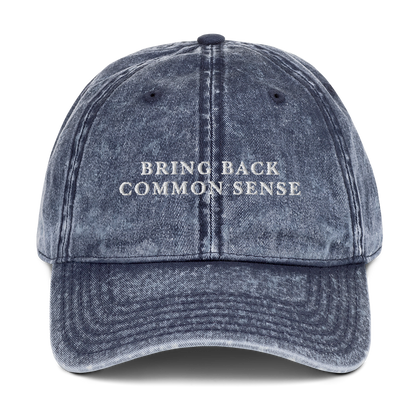 Bring Back Common Sense Embroidered Vintage Cap