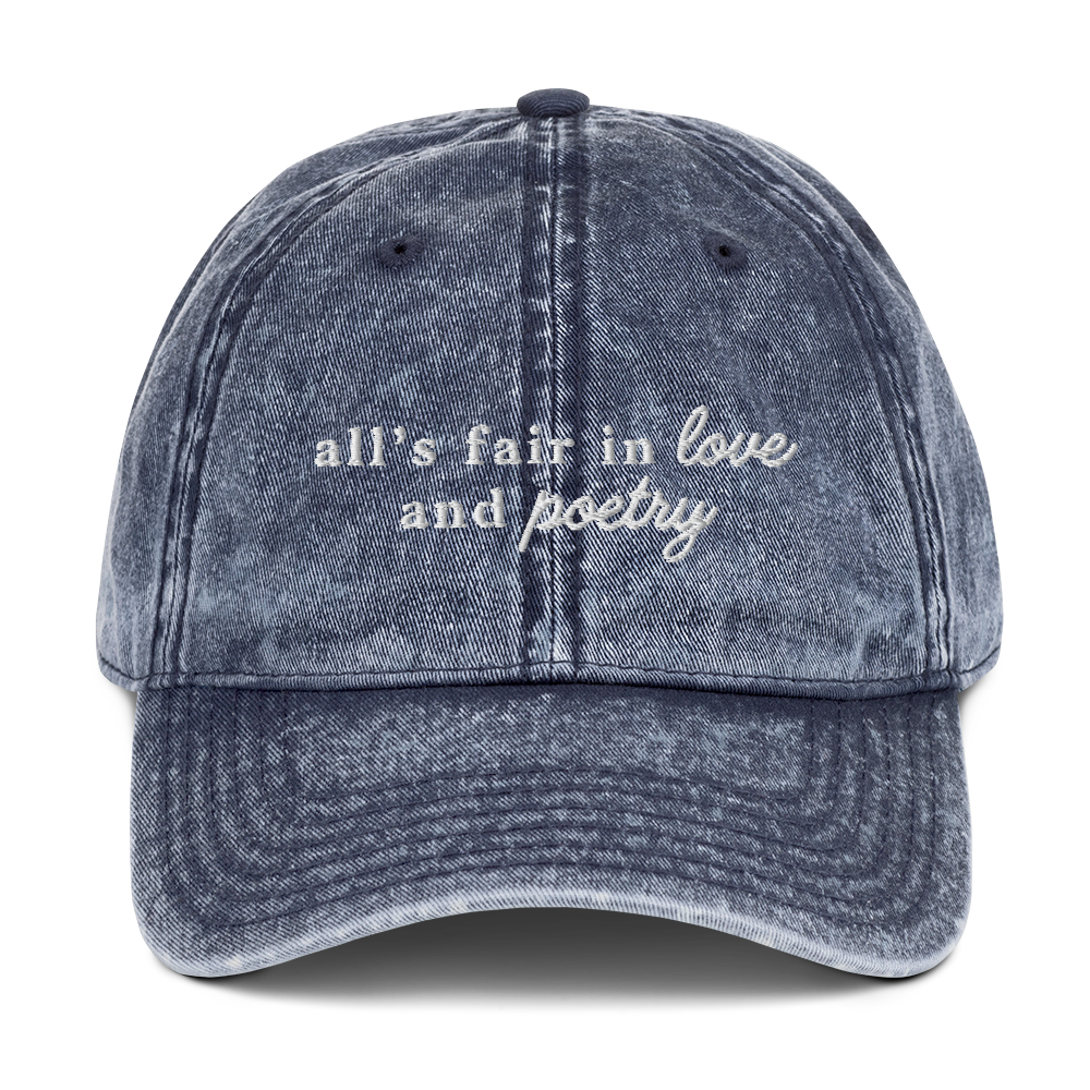 All's Fair In Love And Poetry Embroidered Vintage Cap