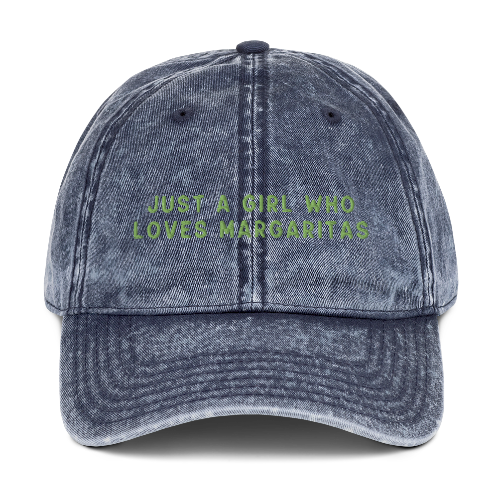 Just A Girl Who Loves Margaritas Embroidered Vintage Cap