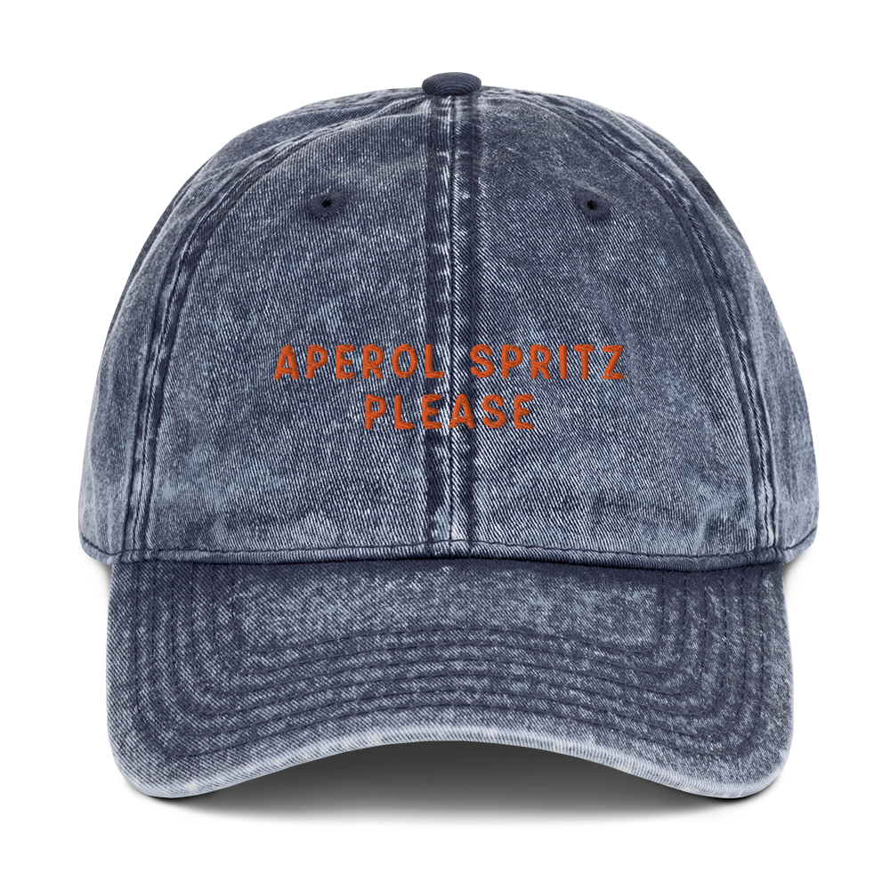 Aperol Spritz Please Embroidered Vintage Cap