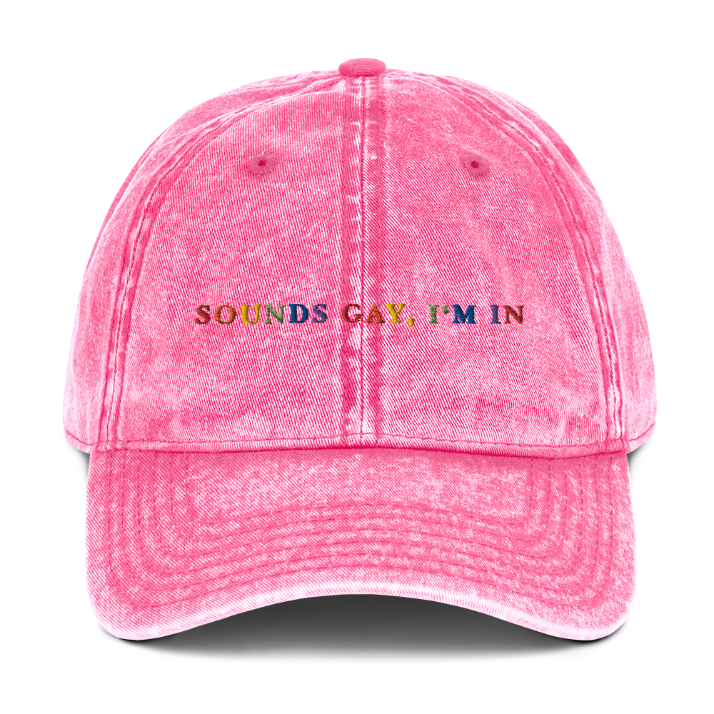 Sounds Gay I'm In Pride Embroidered Vintage Cap