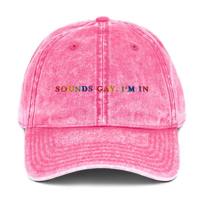 Sounds Gay I'm In Pride Embroidered Vintage Cap