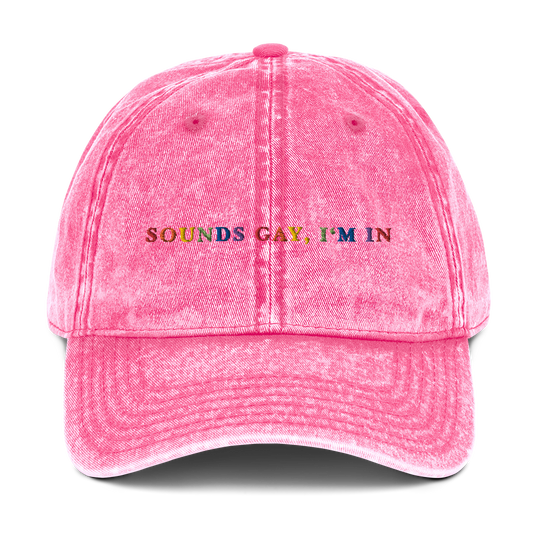 Sounds Gay I'm In Pride Embroidered Vintage Cap