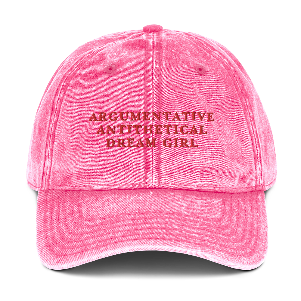 Argumentative, Antithetical Dream Girl Embroidered Vintage Cap