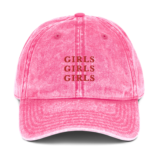 Girls Girls Girls Embroidered Vintage Cap