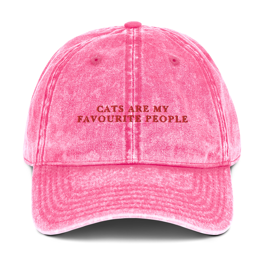 Cats Are My Favourite People Embroidered Vintage Cap