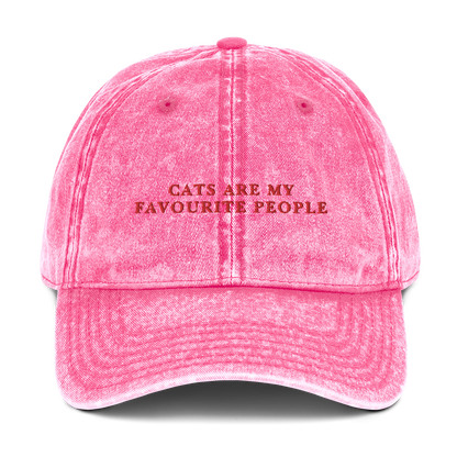 Cats Are My Favourite People Embroidered Vintage Cap