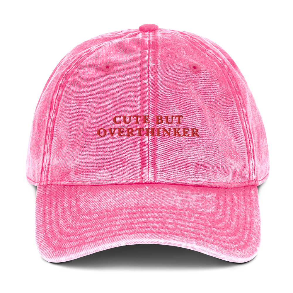 Cute But Overthinker Embroidered Vintage Cap