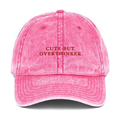 Cute But Overthinker Embroidered Vintage Cap