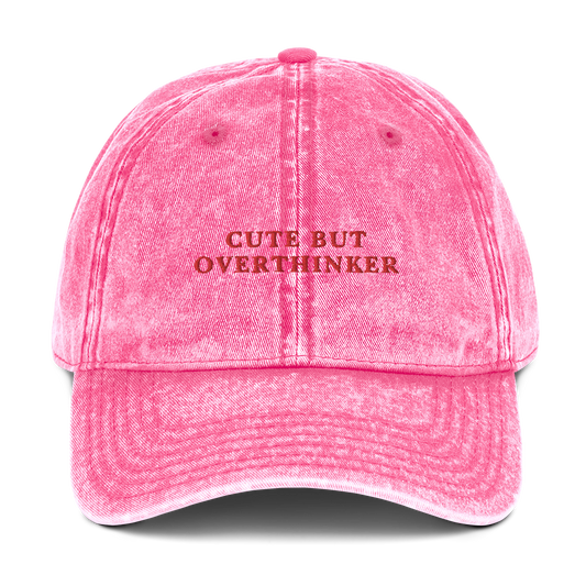 Cute But Overthinker Embroidered Vintage Cap