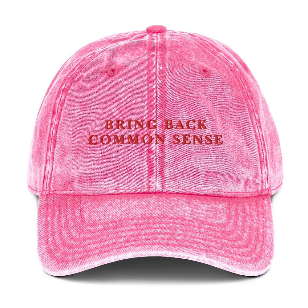 Bring Back Common Sense Embroidered Vintage Cap