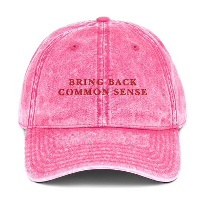 Bring Back Common Sense Embroidered Vintage Cap