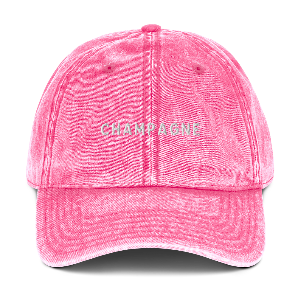 Champagne Embroidered Vintage Cap