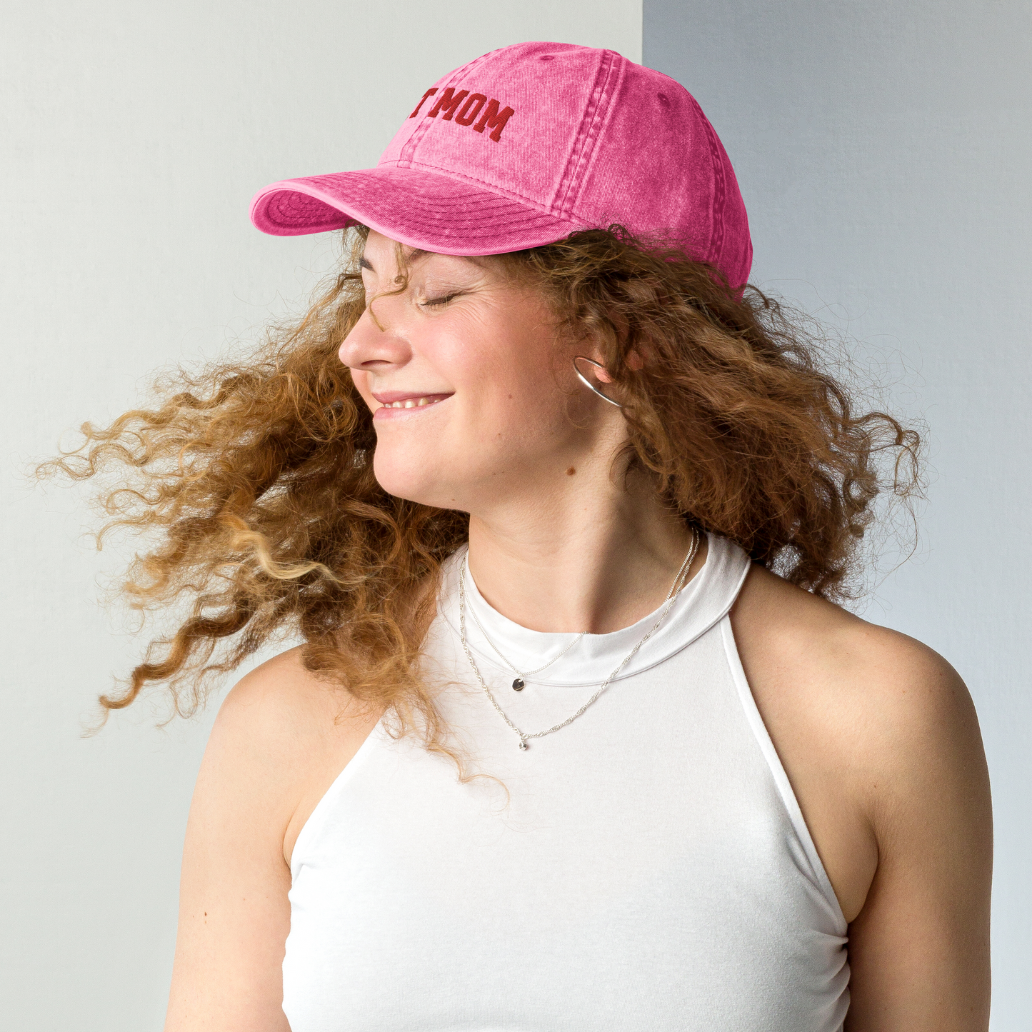 Cat Mom Embroidered Vintage Cap