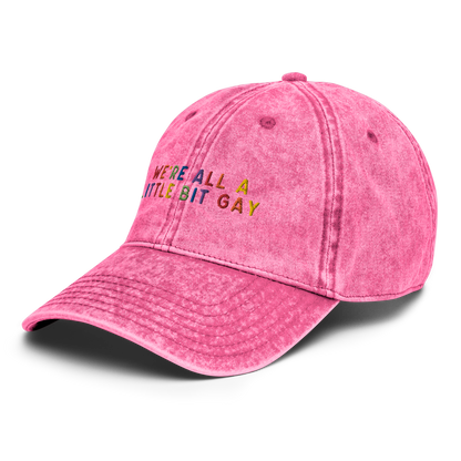 We're All A Little Bit Gay Pride Embroidered Vintage Cap