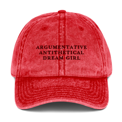 Argumentative, Antithetical Dream Girl Embroidered Vintage Cap