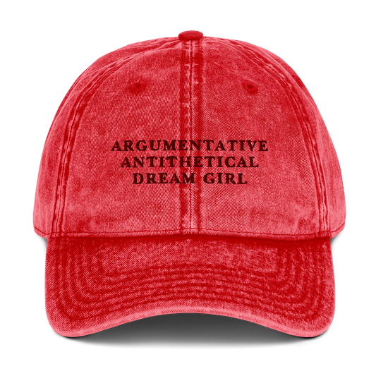 Argumentative, Antithetical Dream Girl Embroidered Vintage Cap