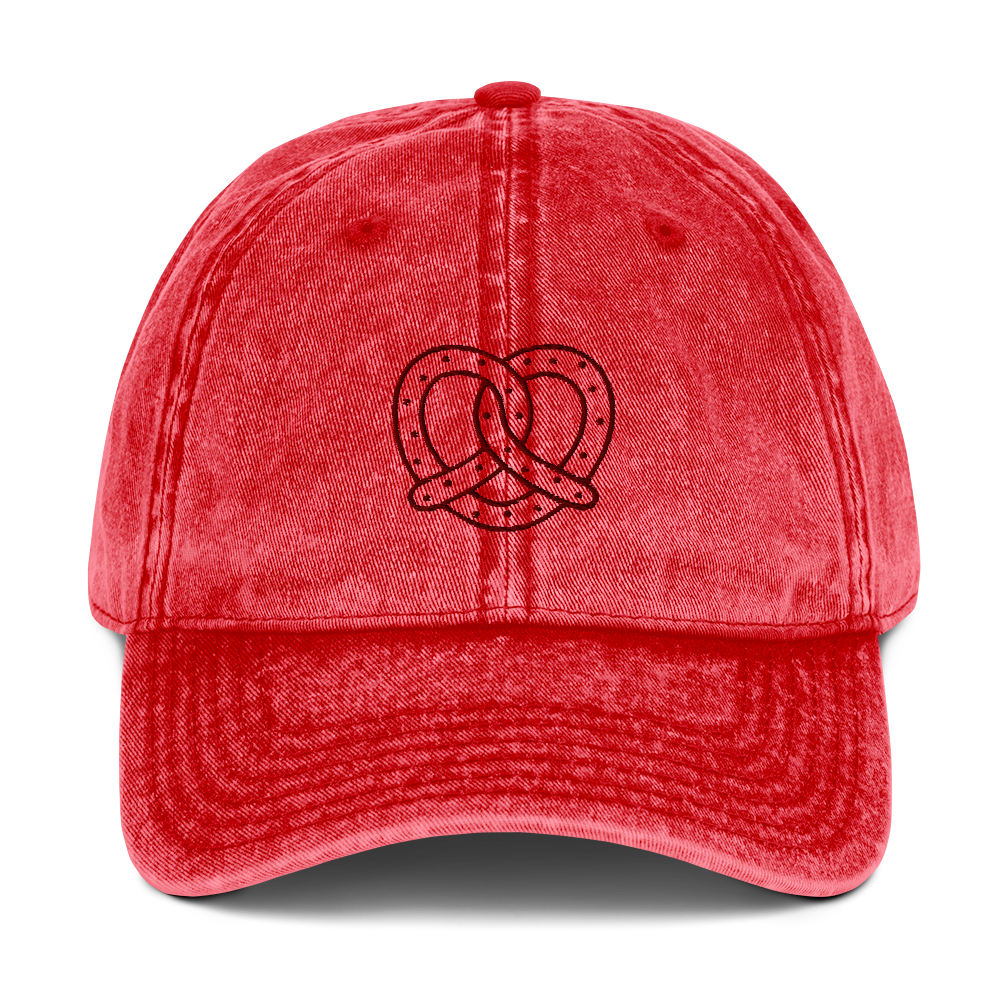 Pretzel Line Embroidered Vintage Cap