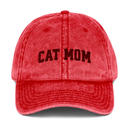 Cat Mom Embroidered Vintage Cap