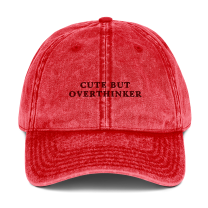 Cute But Overthinker Embroidered Vintage Cap