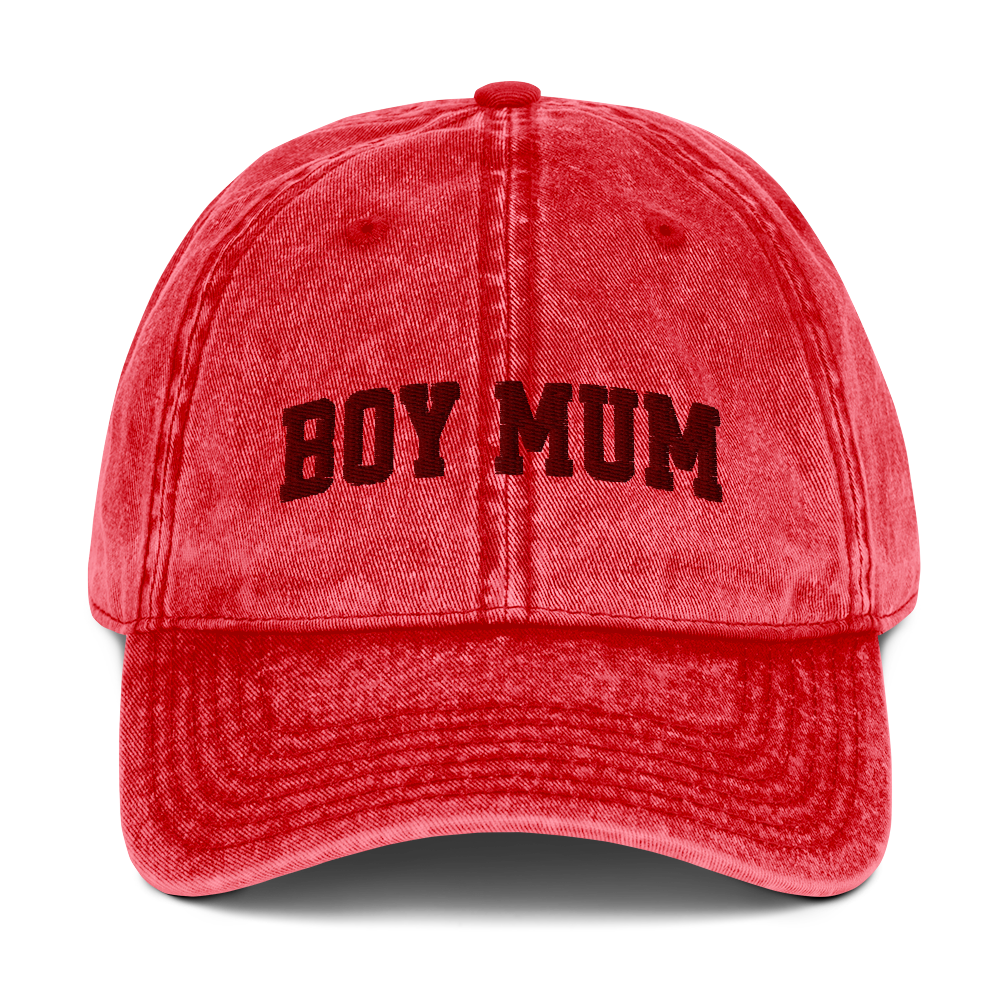 Boy Mum Embroidered Vintage Cap