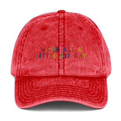 We're All A Little Bit Gay Pride Embroidered Vintage Cap