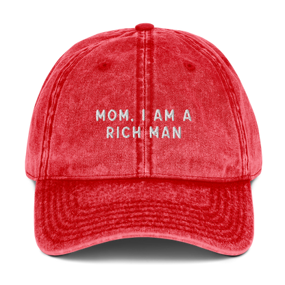 Mom, I am a Rich Man Embroidered Vintage Cap