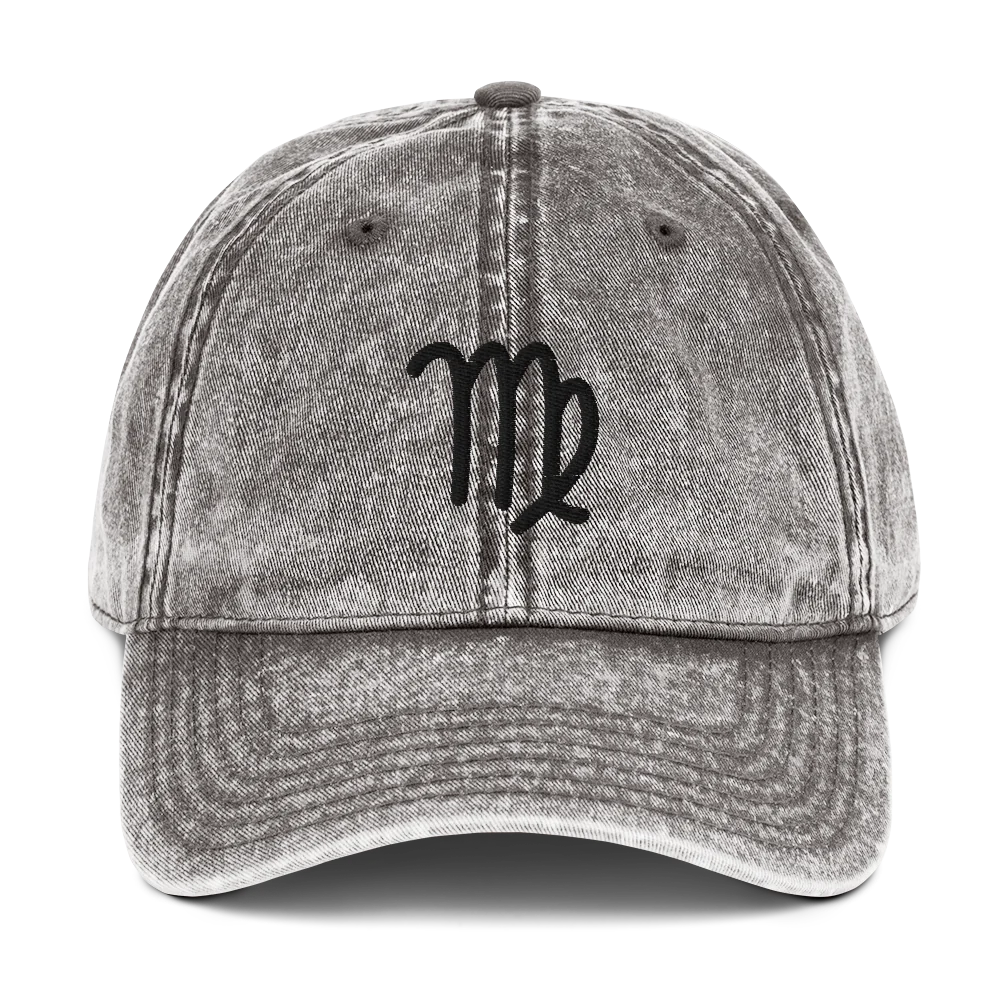 Embroidered Zodiac Symbol Vintage Cap