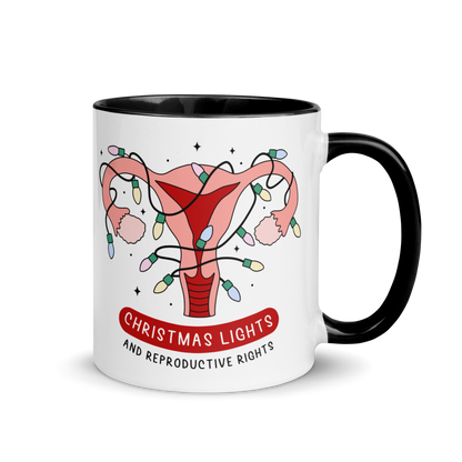 Christmas Lights & Reproductive Rights Feminist Color Mug