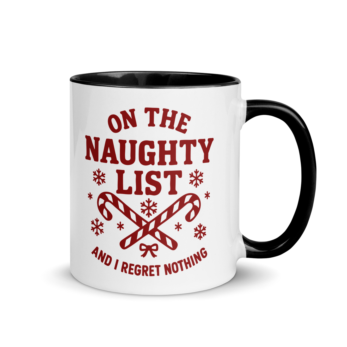 On The Naughty List Regret Nothing Christmas Color Mug