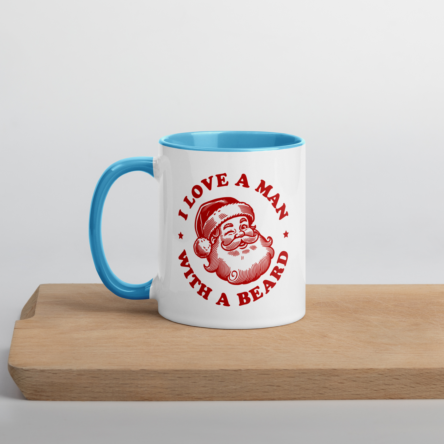 Man With a Beard Santa Christmas Color Mug