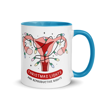 Christmas Lights & Reproductive Rights Feminist Color Mug