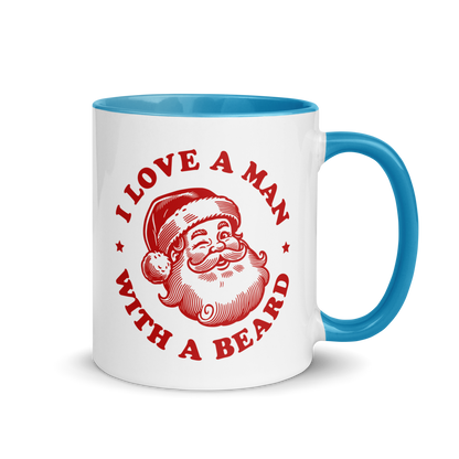 Man With a Beard Santa Christmas Color Mug