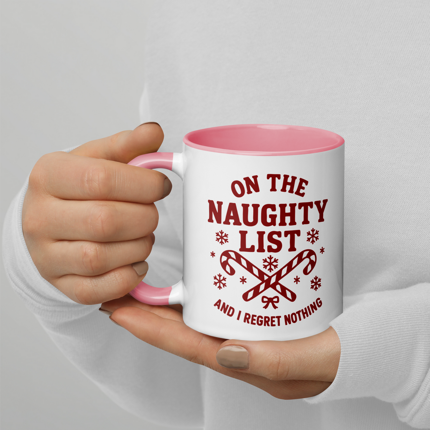 On The Naughty List Regret Nothing Christmas Color Mug