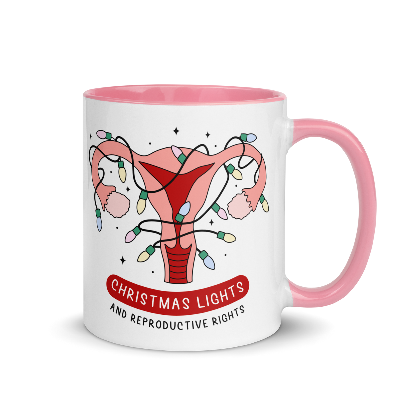 Christmas Lights & Reproductive Rights Feminist Color Mug