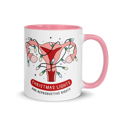 Christmas Lights & Reproductive Rights Feminist Color Mug